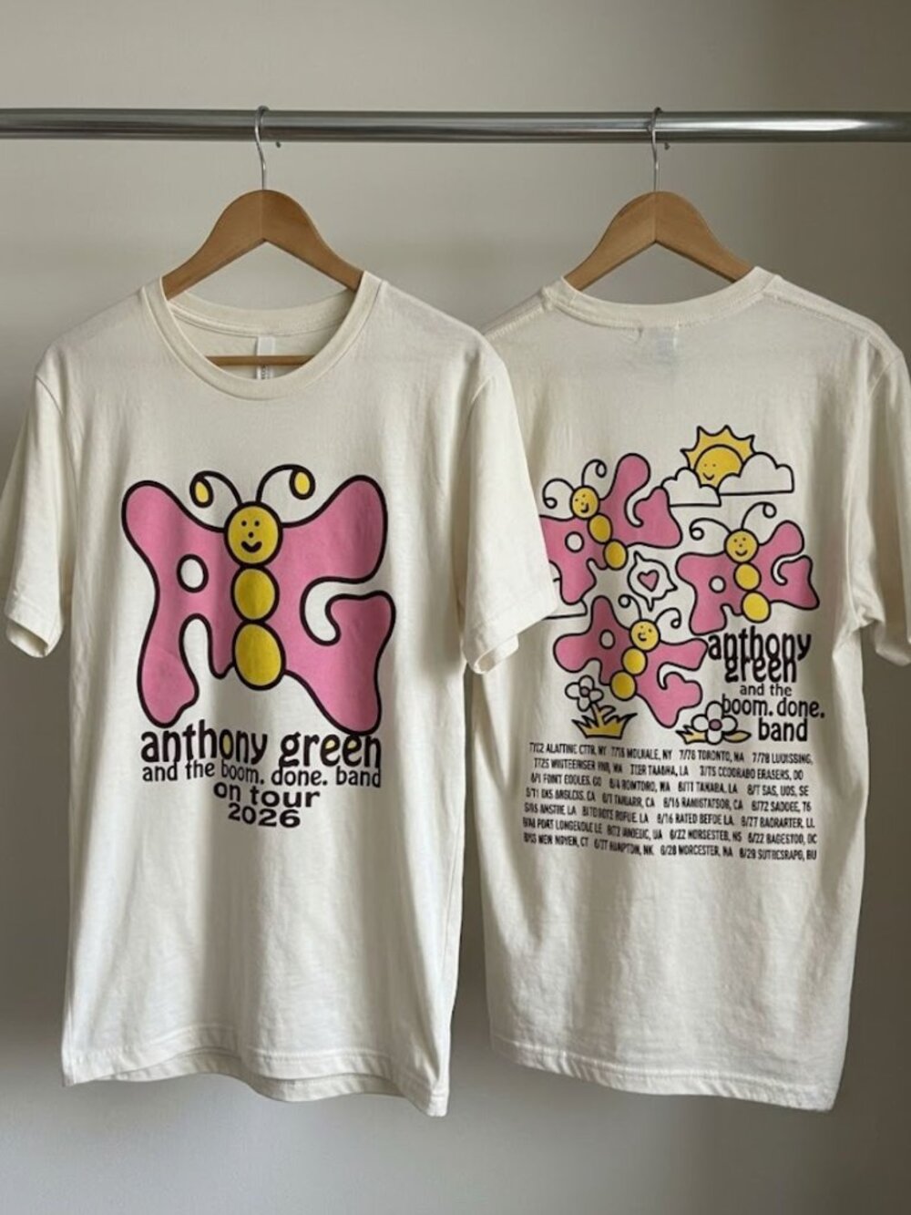 Anthony Green On Tour 2026 Butterfly T-Shirt Reprint